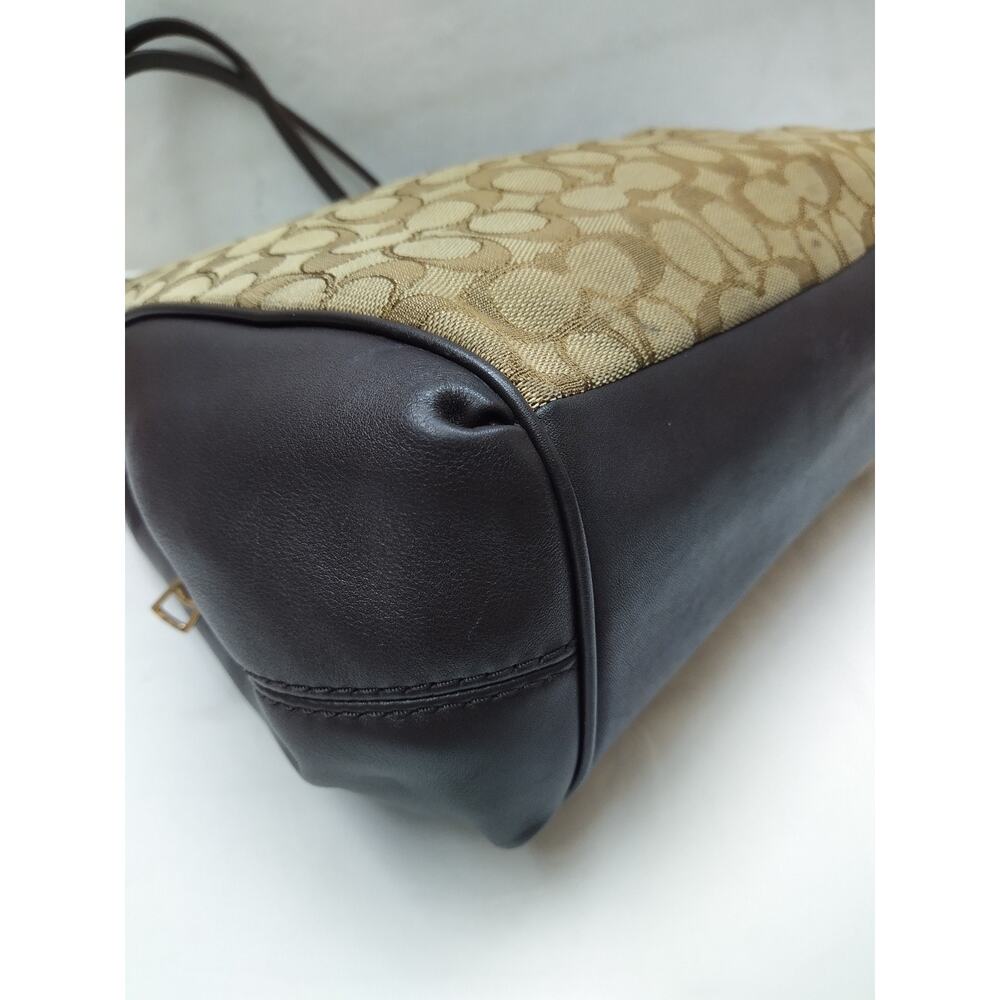 Coach Lexy Signature Khaki Brown Canvas 3 Compartments Shoulder Bag - Picture 15 of 16